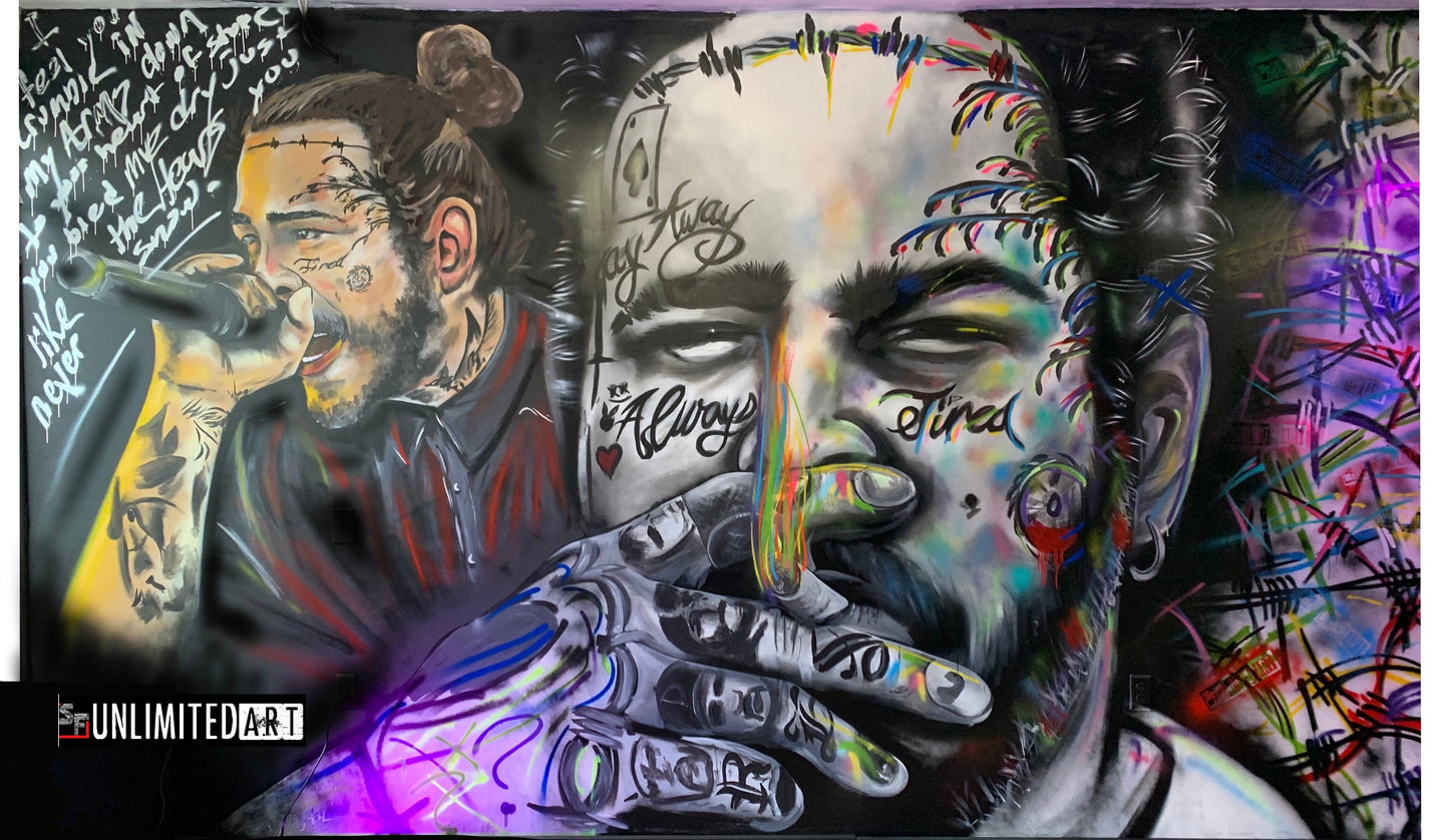 UnlimitedART Post Malone Mural Print